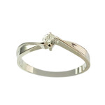 Solitaire d'occasion or 750 blanc diamant - vue 1
