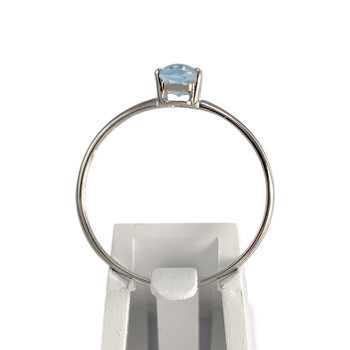 Bague d'occasion or 750 blanc topaze traitée sky blue