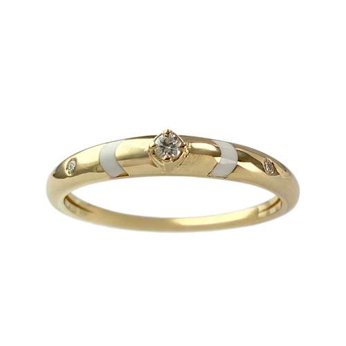 Bague d'occasion or 750 jaune diamant synthetique