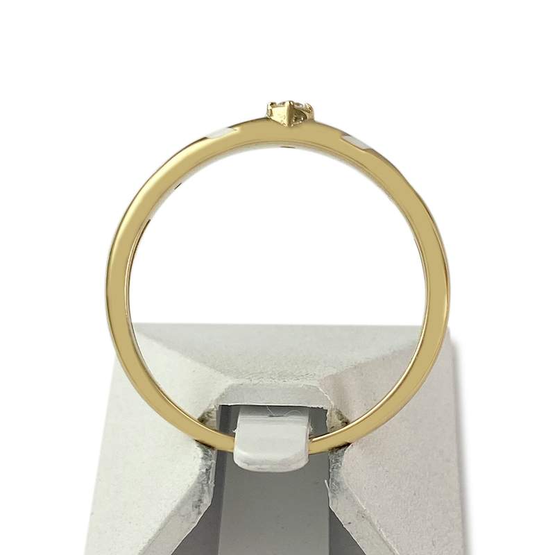 Bague d'occasion or 750 jaune diamant synthetique - vue 3