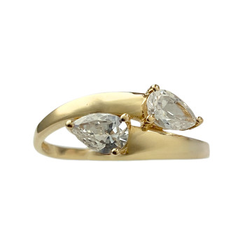 Bague d'occasion or 750 jaune cristal de swarovski