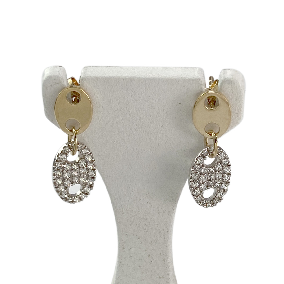 Boucles d'oreilles d'occasion or 750 jaune zirconias