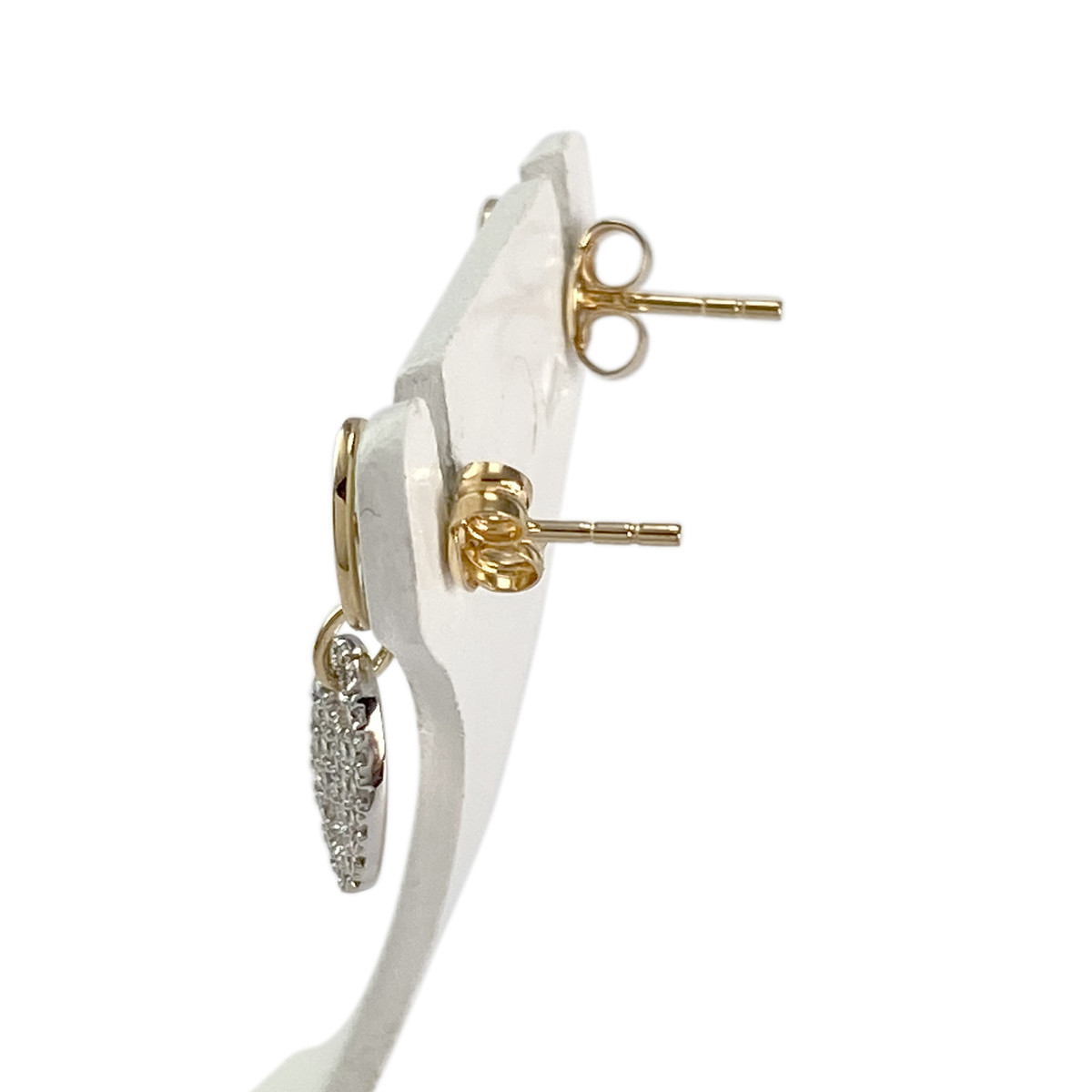 Boucles d'oreilles d'occasion or 750 jaune zirconias - vue 2