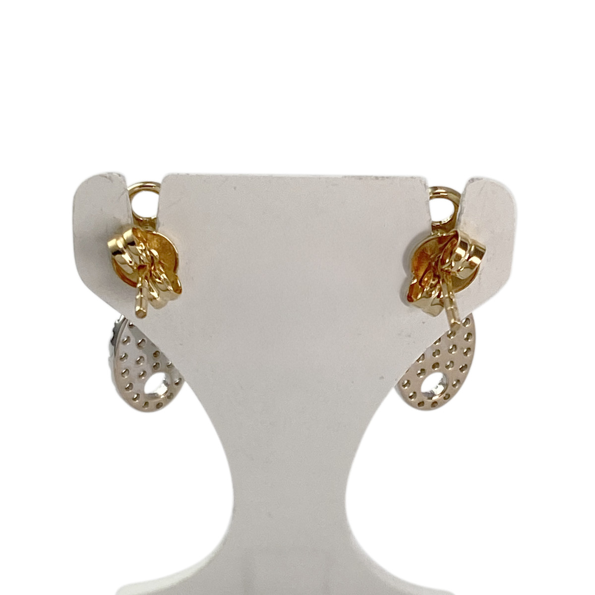 Boucles d'oreilles d'occasion or 750 jaune zirconias - vue 3