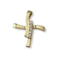 Pendentif croix d'occasion or 750 jaune diamant