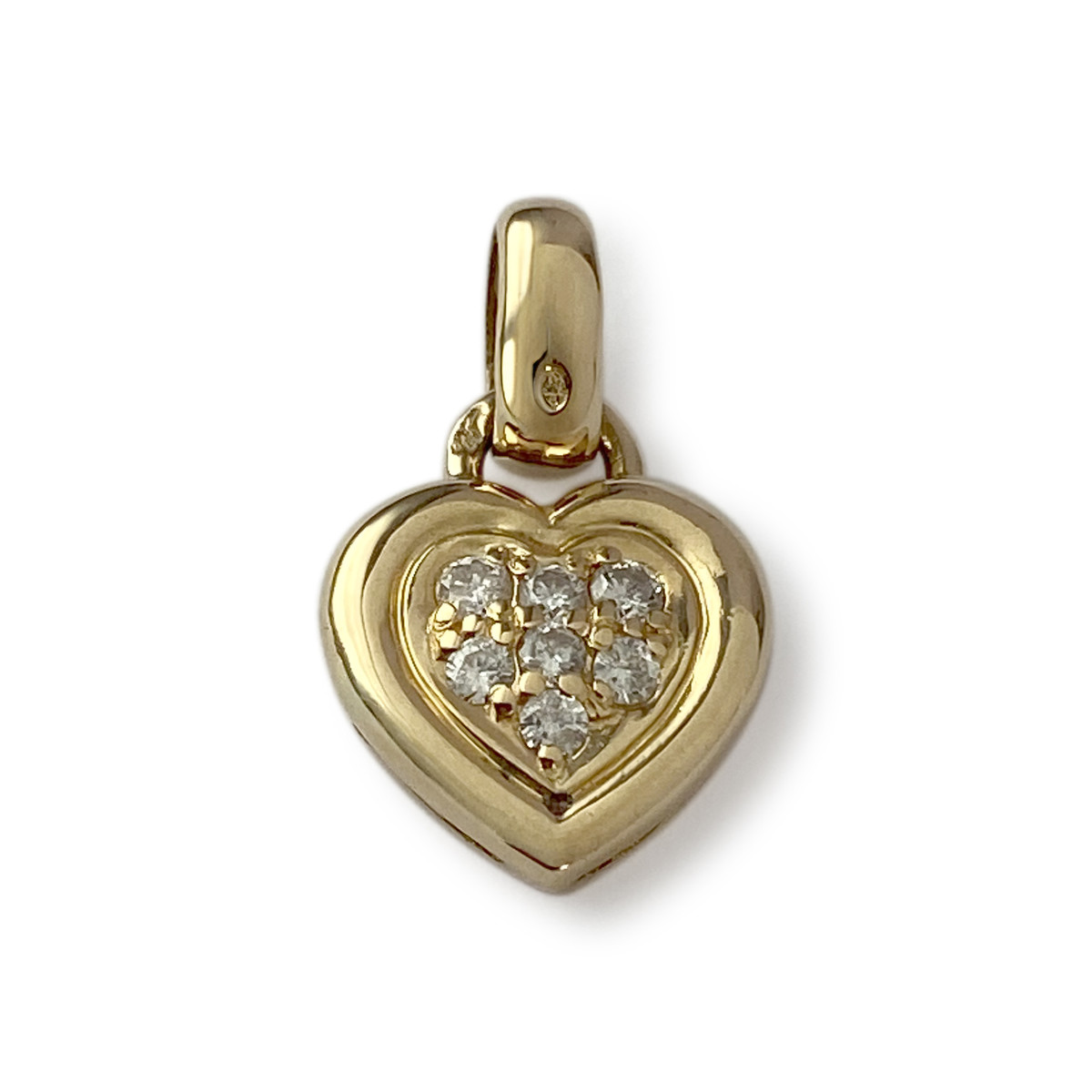 Pendentif coeur d'occasion or 750 jaune diamant