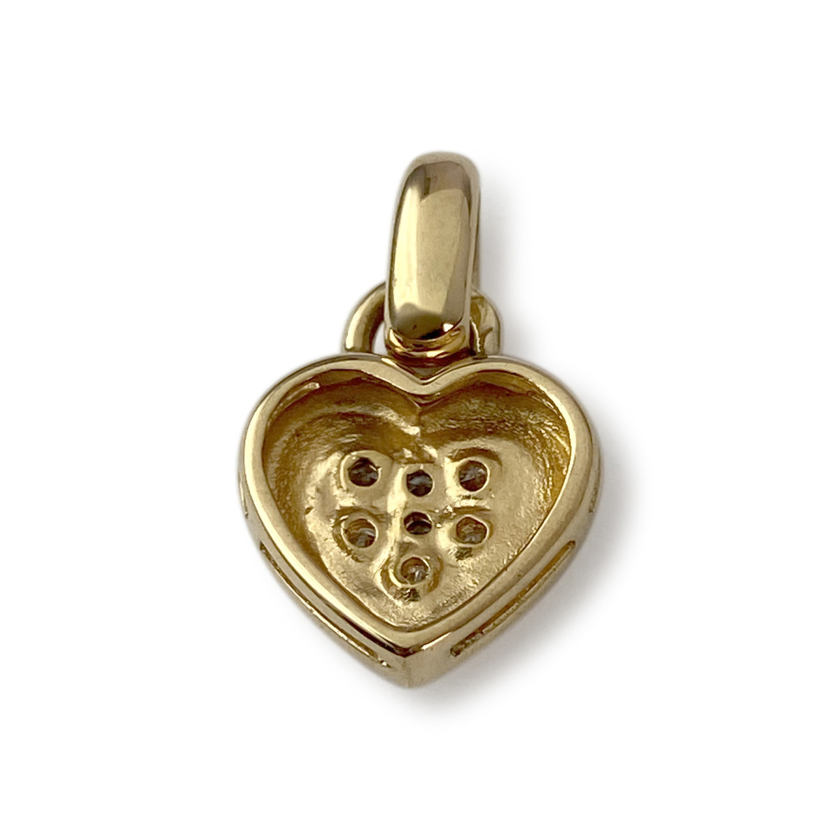 Pendentif coeur d'occasion or 750 jaune diamant - vue 2