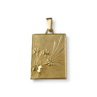 Plaque d'occasion or 750 jaune motif fleur