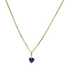 Collier d'occasion or 750 jaune maille anglaise amethyste coeur - vue V1