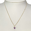 Collier d'occasion or 750 jaune maille anglaise amethyste coeur - vue V2