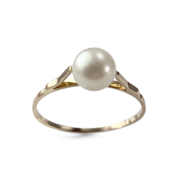Bague d'occasion or 750 jaune perle de culture