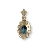 Pendentif d'occasion or 750 jaune saphir diamant - vue V2