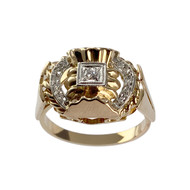 Bague d'occasion or 750 2 tons diamant diamant