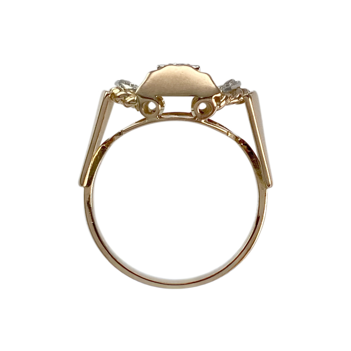 Bague d'occasion or 750 2 tons diamant diamant - vue 3