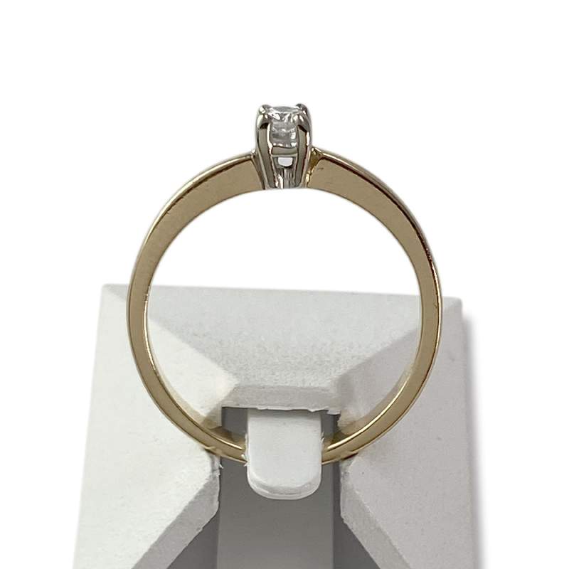 Solitaire d'occasion or 750 jaune diamant - vue 3