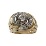 Bague d'occasion or 750 jaune et platine diamant - vue 1