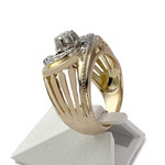 Bague d'occasion or 750 jaune et platine diamant - vue 2