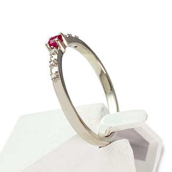 Bague MAUBOUSSIN d'occasion or 750 blanc rubis diamant