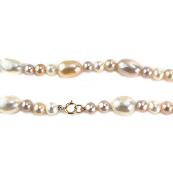 Collier d'occasion or 750 jaune maille perles perle de culture de chine