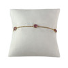 Bracelet d'occasion or 750 jaune maille forcat tourmaline rose - vue V1