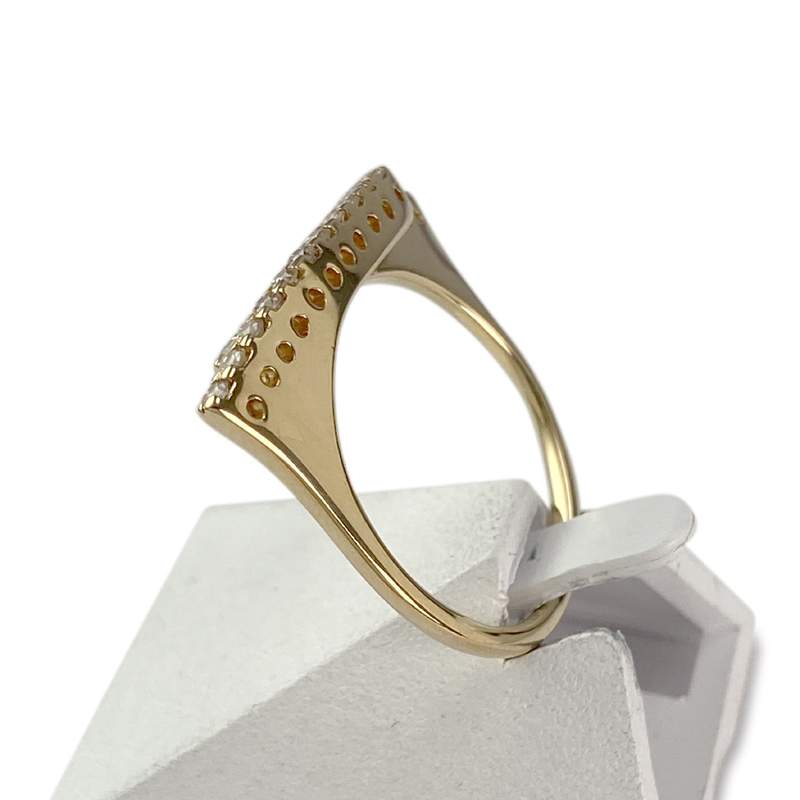Bague d'occasion or 750 jaune diamant - vue 2