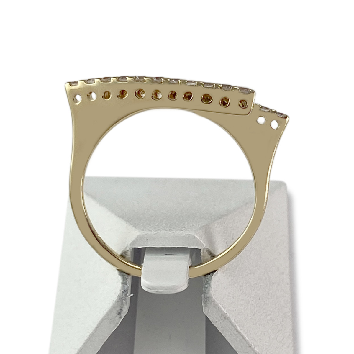 Tweedehands gouden 750 gele diamanten ring - bekijk 3