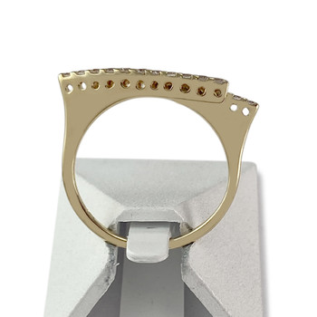 Tweedehands gouden 750 gele diamanten ring