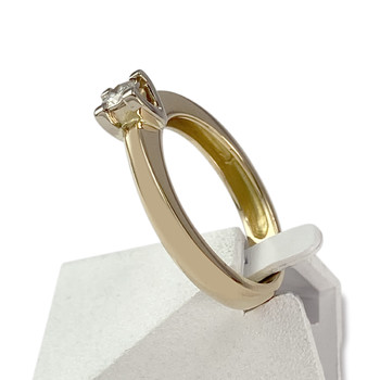 Tweedehands gouden 750 gele diamanten ring