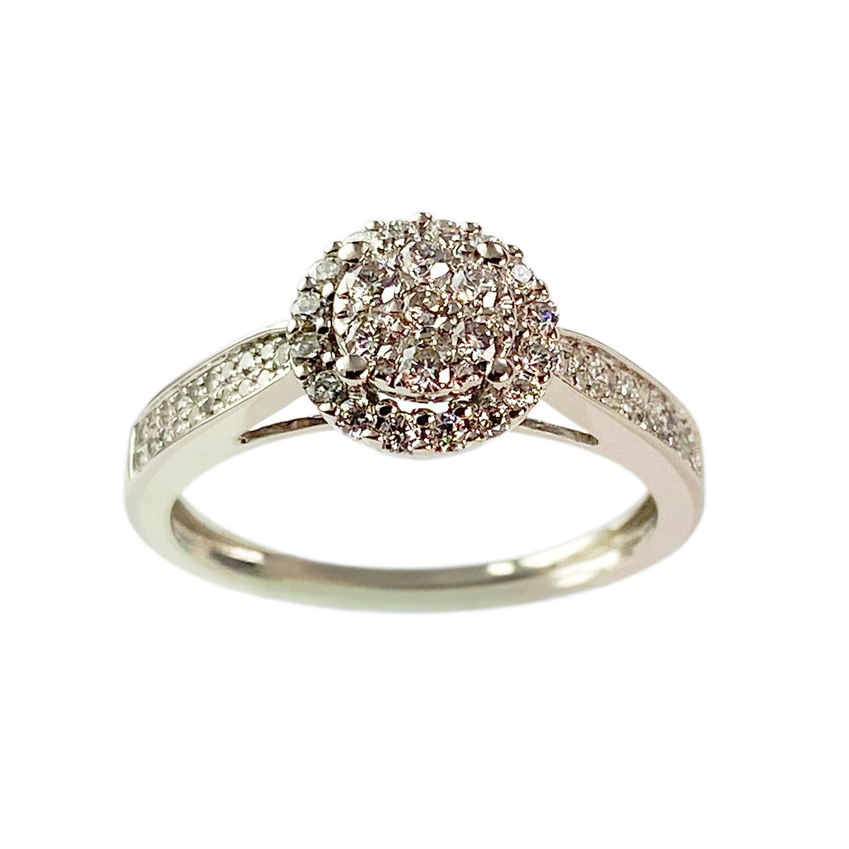 Bague d'occasion or 750 blanc diamants