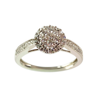 Bague d'occasion or 750 blanc diamants