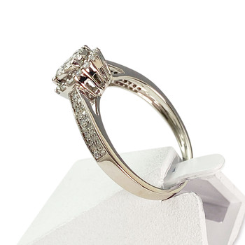 Bague d'occasion or 750 blanc diamants