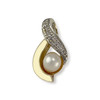 Pendentif d'occasion or 750 jaune perle de culture diamant - vue V1