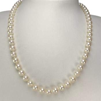 Collier d'occasion en or jaune 750, perles de culture du japon, 49 cm