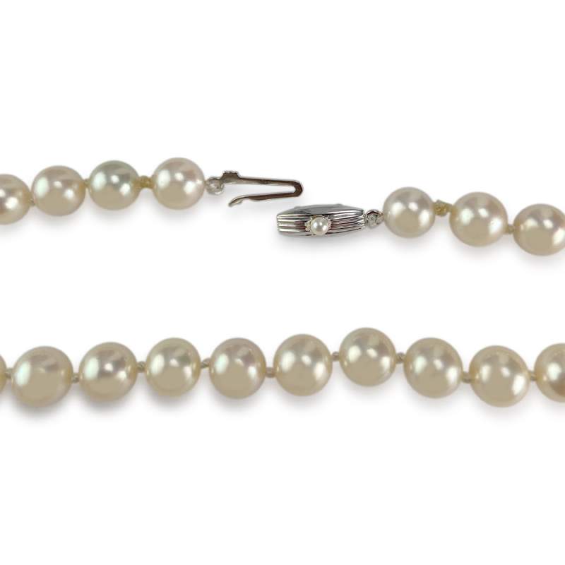 Collier d'occasion en or jaune 750, perles de culture du japon, 49 cm - vue 3