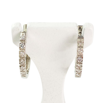 Créoles d'occasion or 750 blanc diamant