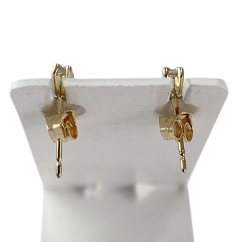 Boucles d'oreilles d'occasion or 750 jaune rubiszirconias