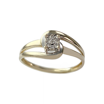 Tweedehands gouden ring 375 gele diamant