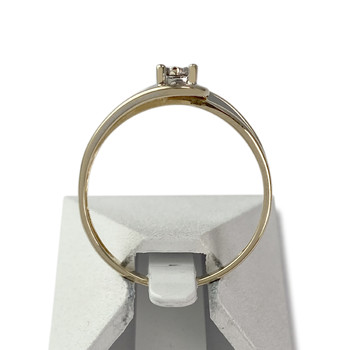 Tweedehands gouden ring 375 gele diamant