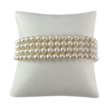 Bracelet d'occasion or 750 jaune maille perles perle de culture du japon