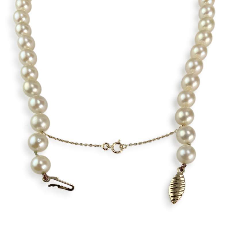 Secondhand necklace 750 yellow gold japanese cultured pearl - view 3