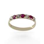 Bague d'occasion or 375 jaune zirconias rubis - vue 1