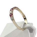 Bague d'occasion or 375 jaune zirconias rubis - vue 2