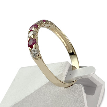 Bague d'occasion or 375 jaunezirconias rubis