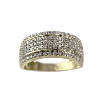 Bague d'occasion or 750 jaune diamant synthetique
