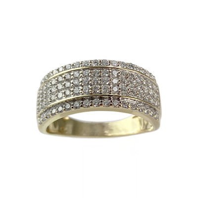 Bague d'occasion or 750 jaune diamant synthetique