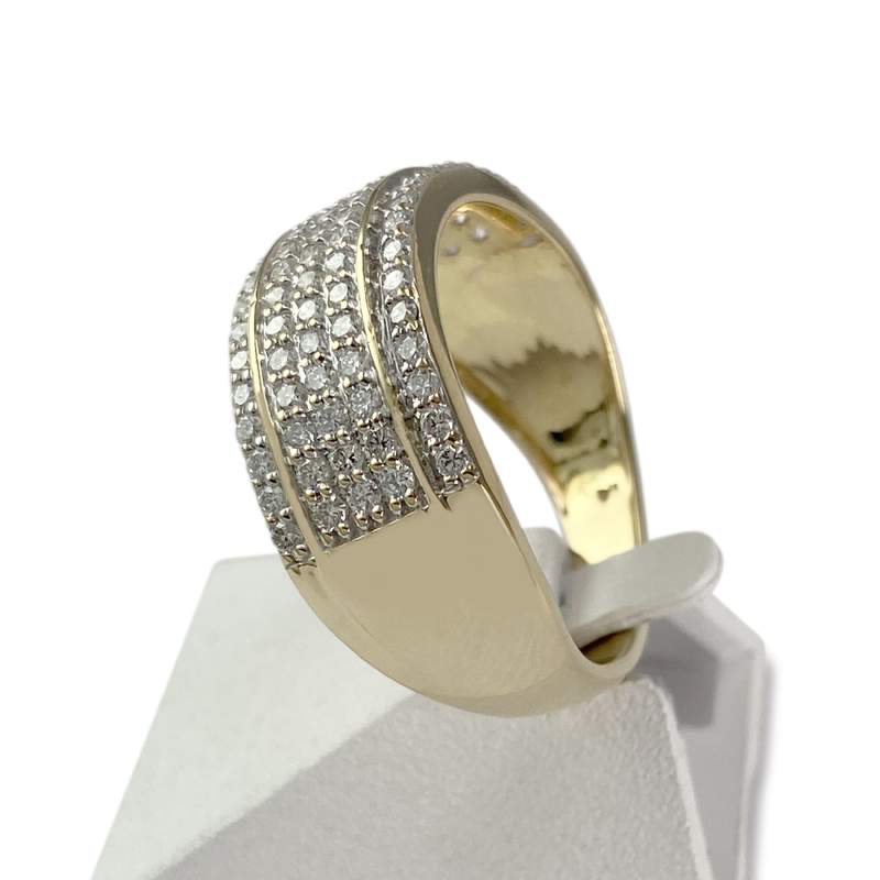 Bague d'occasion or 750 jaune diamant synthetique - vue 2
