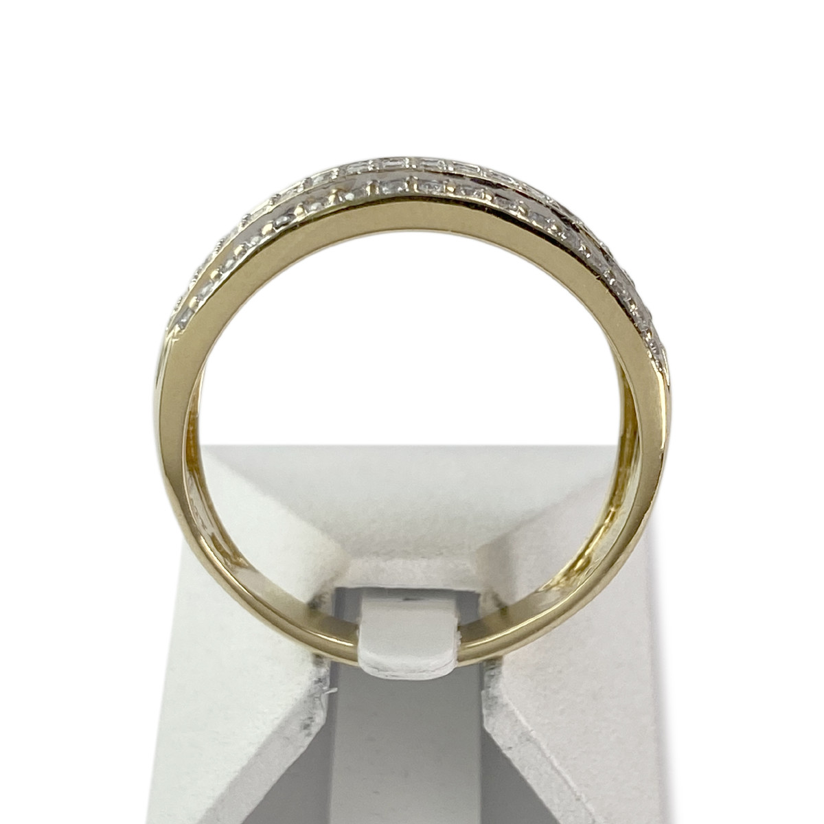 Bague d'occasion or 750 jaune diamant synthetique - vue 3