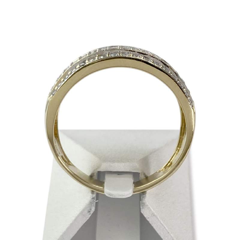 Bague d'occasion or 750 jaune diamant synthetique - vue 3