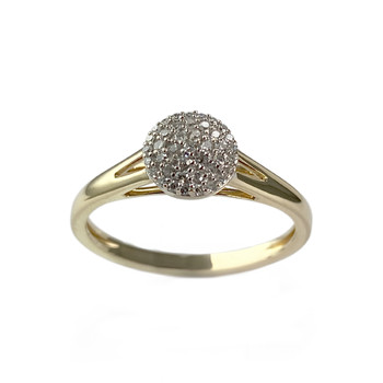 Tweedehands gouden 750 gele diamanten ring