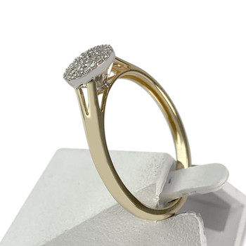 Tweedehands gouden 750 gele diamanten ring